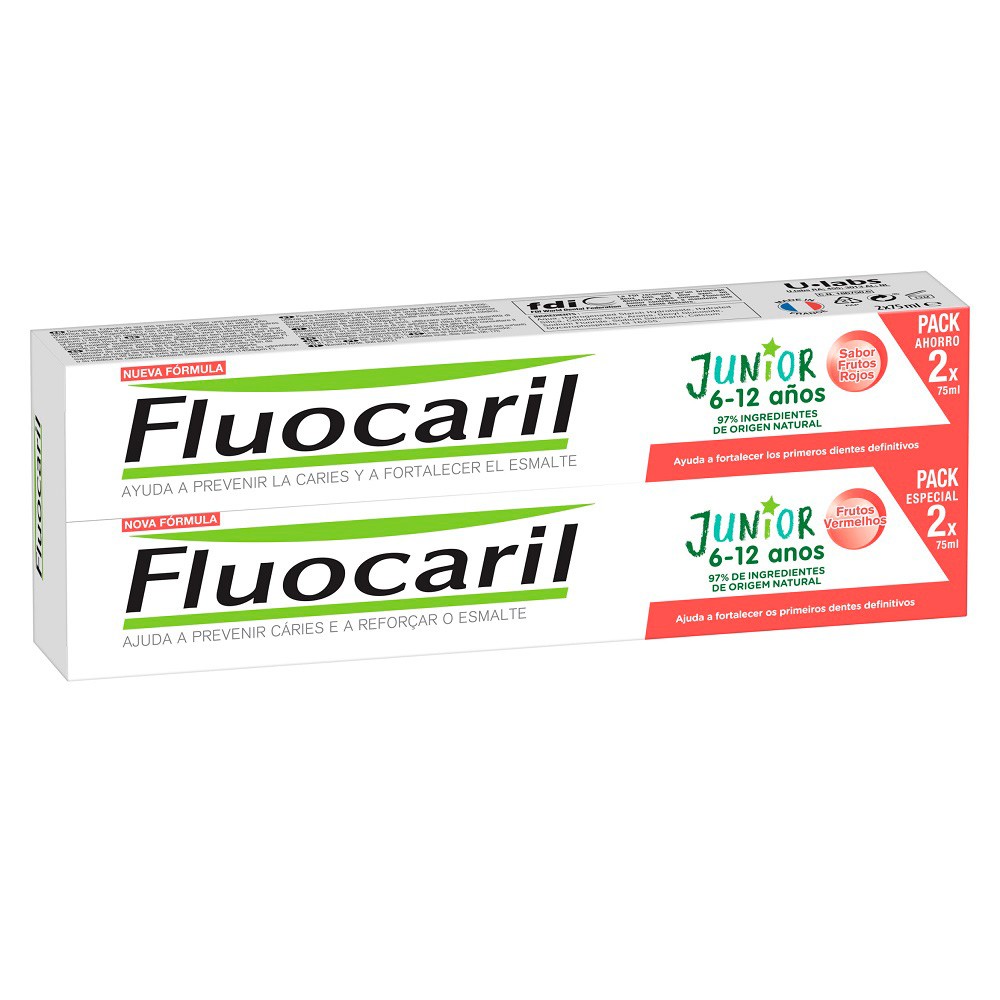 Imagen de Fluocaril junior gel frutos rojos 75mx2u